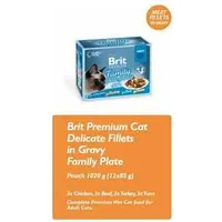Brit Cat Pouch Gravy Fillets Family Plate 1020G 12X85G  nocode-8490962