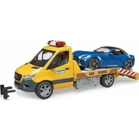 Bruder Mb Sprinter car transporter with light  sound module, model vehicle Orange/Blue, incl. Roadster 02675 4001702026752