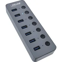 Hub Usb Inline 3.2 Gen.1 hub, 7-Port, with switch, , grey, power supply unit  35395D 4043718301003