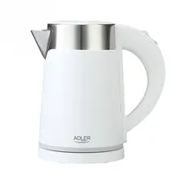 Adler  Kettle Ad 1372 Electric 800 W 0.6 L Plastic/Stainless steel 360 rotational base White