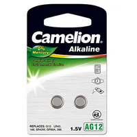 Camelion  Ag12/Lr43/Lr1142/386 Alkaline Buttoncell 2 pcs