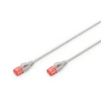 Digitus  Cat 6 U-Utp Slim patch cord Patch Transparent red coloured connector for easy identification of Category