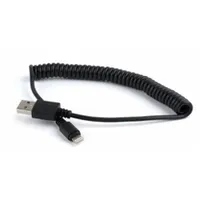 Gembird Spiral Cable Usb Male - Apple Lightning 1.5M Black