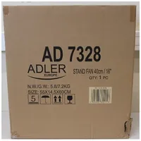 Sale Out.  Adler Ad 7328 Fan 40Cm/16 - stand with remote control, White Stand Damaged Packaging, Scratche