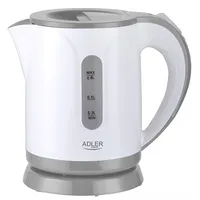 Adler  Kettle Ad 1371G Electric 850 W 0.8 L Stainless steel/Polypropylene 360 rotational base White/Grey