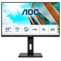 Aoc P2 U32P2 monitori 80 cm 31.5 3840 x 2160 pikseļi 4K Ultra Hd Led Melns