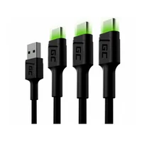 Green Cell Usb Male - Type-C x 3 2M Led Backlight