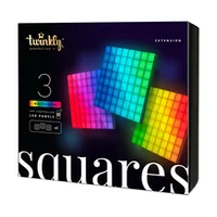 Twinkly Squares, 3 paneļi, Ip20, papildu komplekts - Viedie gaismas paneļi