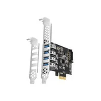 Axagon Pci-Express card with four external Usb 3.2 Gen1 ports dual power. Renesas chipset. Standard  Low profile.