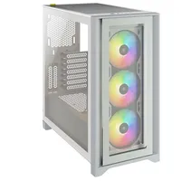 Corsair  Tempered Glass Mid-Tower Atx Case iCUE 4000X Rgb Side window White Power supply included No