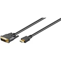 Goobay  Dvi-D/Hdmi cable, gold-plated Black Dvi-D male Single-Link 181 pin Hdmi Type A to 2 m