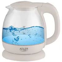 Adler  Kettle Ad 1283C Electric 900 W 1 L Glass/Stainless steel 360 rotational base Cream