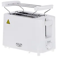 Adler  Toaster Ad 3223 Power 750 W Number of slots 2 Housing material Plastic White