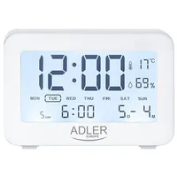 Adler Ad 1196W Pulkstenis ar modinātāju un termometru