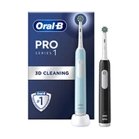 Braun Oral-B Pro Series 1, 2 gab., gaisi zila/melna - Elektrisko zobu birstu komplekts