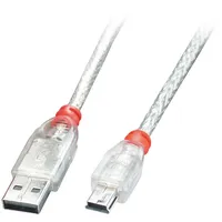 Lindy 41780 Usb kabelis 0,2 m 2.0 A Mini-Usb B Caurspīdīgs