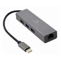 Gembird Usb-C Gigabit network adapter with 3-Port Usb 3.1 hub