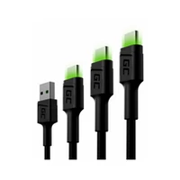 Green Cell Usb Male - Type-C Set 3X with Led Diode 1.2M