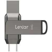 Lexar  2-In-1 Flash Drive Jumpdrive Dual D400 64 Gb Usb 3.1 Grey