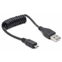 Kabelis Gembird Usb Male - Microusb 0.6M Black Coiled