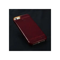 Apple iPhone 5/5S Pierre Cardin Genuine Leather Cover Hard Back Case Red Brown maks
