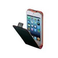 Apple iPhone 5/5S Real Leather Hama Flip Guard Case Cover Mobile Phone Window Black Red maks