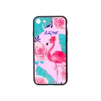 Evelatus iPhone 7/8/Se 2020 Picture Glass Case Apple Flamingo Party
