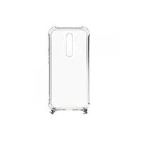 Evelatus Xiaomi Note 8 Pro Silicone Tpu Transparent with Necklace Strap Silver