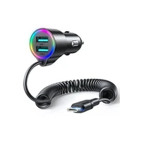 Joyroom 3-In-1 fast car charger with Usb-C cable 1.5M 17W Black