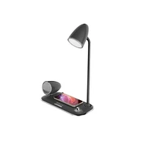 Tellur Nostalgia Wireless Desk Charger, Bluetooth Speaker, Lamp black