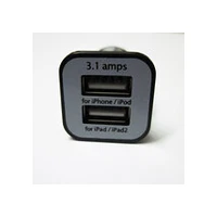 Apple iPod iPad iPhone 3/4/4S 2-Port auto lādētājs adapteris 