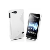 Sony St27I Xperia Go S Line Silicone Back Case Cover Bumper White maks 