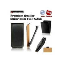 Forcell Slim Flip Case Sony C1505 Xperia E telefona maks vertikāli atverams Melns