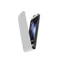 Htc One Mini M4 Real Genuine Leather Magnetic Hard Shell Flip Case Cover White maks