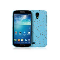 Samsung Galaxy S4 i9500/i9505 Flowers Crystal Studs Leather Back Case Cover maks