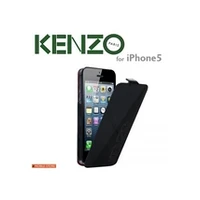 Kenzo iPhone 5 5S Leather Flip Case Glossy Black Ultra Paris Fashion Design Eu Blister
