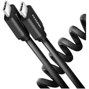 Axagon Data and charging Usb 2.0 cable lengh 0.6 m. Pd 60W, 3A. Black twisted.  Bucm-Cm10Tb