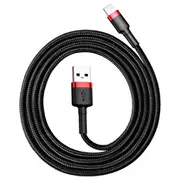 Usb-A uz Lightning kabelis Baseus Cafule 2.4A Qc 3.0, 1 m  melns/sarkans Calklf-B19 6953156274983