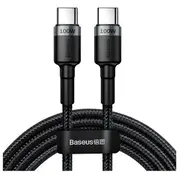Kabelis Baseus  Cafule nylon cable Usb Type C Power Delivery 2.0 100W 20V 5A 2M gray Catklf-Alg1 Black 6953156216365
