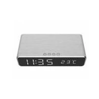 Gembird Digital alarm clock with wireless charging function Silver  Dac-Wpc-01-S 8716309107853