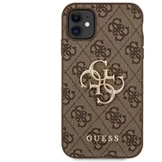 Guess Pu 4G Metal Logo Case Aizsargapvalks priekš iPhone 11 / brūns  Guhcn614Gmgbr 3700740506639