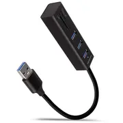 Axagon Hma-Cr3A 3X Usb-A  Sd/Microsd, Usb3.2 Gen 1 hub, metal, 20Cm cable