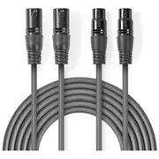 Kabelis Nedis 2X Xlr M - F 3M  Coth15030Gy30 5412810295715