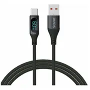 Kabelis Savio Usb-A Male - Usb Type-C with Digital Display 1M  Cl-172 5901986047780