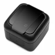 Mitrumdrošs Ip54 elektrības Kontaktligzda Rozete ar zemējumu melna  9055 5108 3100000867133