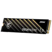 Ssd Msi Spatium M470 Pro 1Tb M.2 Pcie Gen4 Nvme 3D Nand Write speed 4500 Mbytes/Sec Read 6000 2.15Mm Tbw 320 Tb Mtbf 150000 hours S78-440L0J0-P83  4711377279963