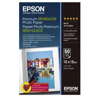 Papīrs Epson Premium Semi-Gloss Photo Paper 10 x 15Cm - 50 Sheets  C13S041765 010343605169