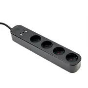 Viedā Rozete Gembird Smart Power Strip with Usb Charger 4 Sockets Black  Tsl-Ps-S4U-01 8716309128407