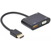 Adapteris Gembird Hdmi Male - Female  Vga female Audio Cable Black A-Hdmim-Hdmifvgaf-01 8716309124409