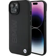 Bmw Leather Hot Stamp Case Aizmugurējais Ādas Apvalks Priekš Apple iPhone 15  Bmhcp15Ssllbk 3666339170813